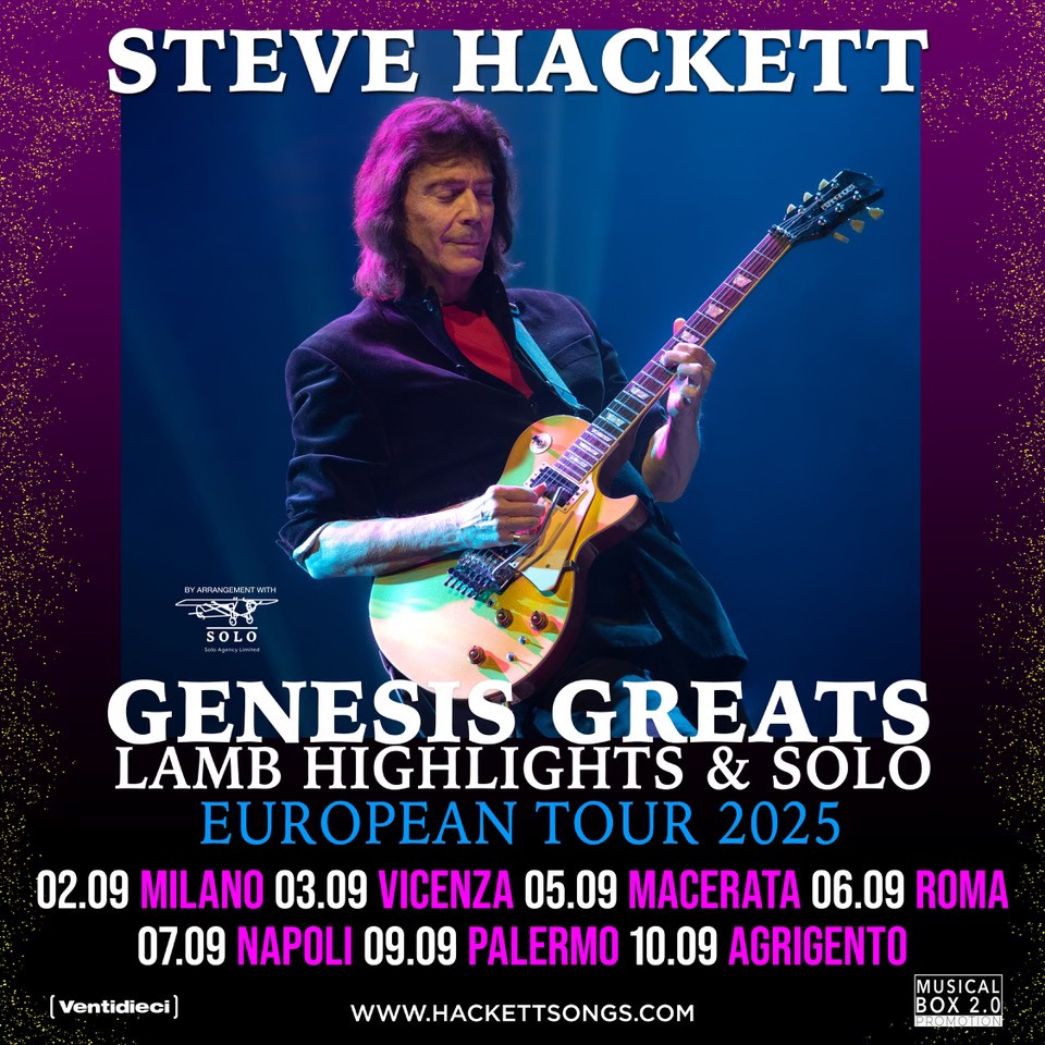 Steve Hackett Genesis Greats, Lamb Highlights & Solo Tour Poster 2025